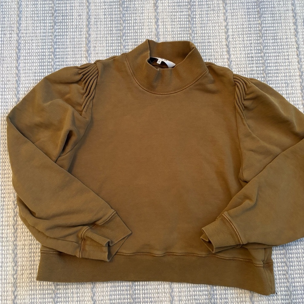 SEA NY - cropped olive green mock neck sweatshirt - S